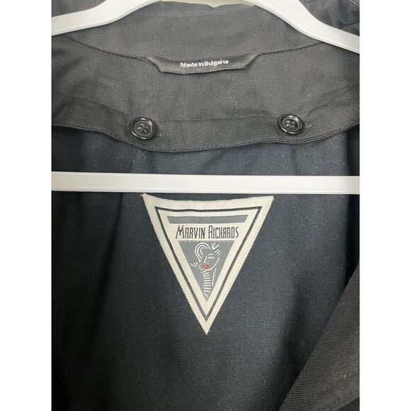 Marvin Richards Vintage Black Wool Trench Coat Womens‎ Size 8 P - Picture 7 of 10